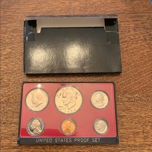 Vintage 1974 US Mint Proof set coins in original packaging